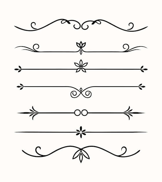 Vector handgetekende ornamenten divider collectie