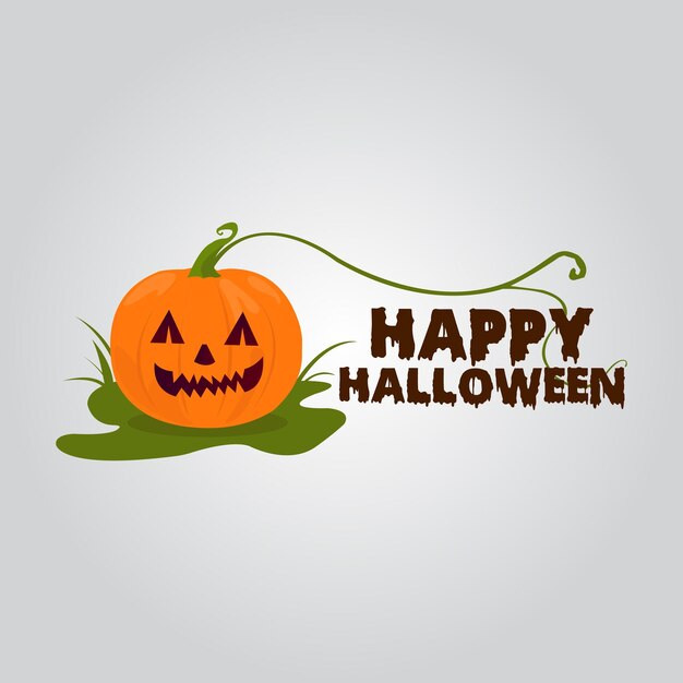 Vector handgetekende platte Halloween pompoen illustratie