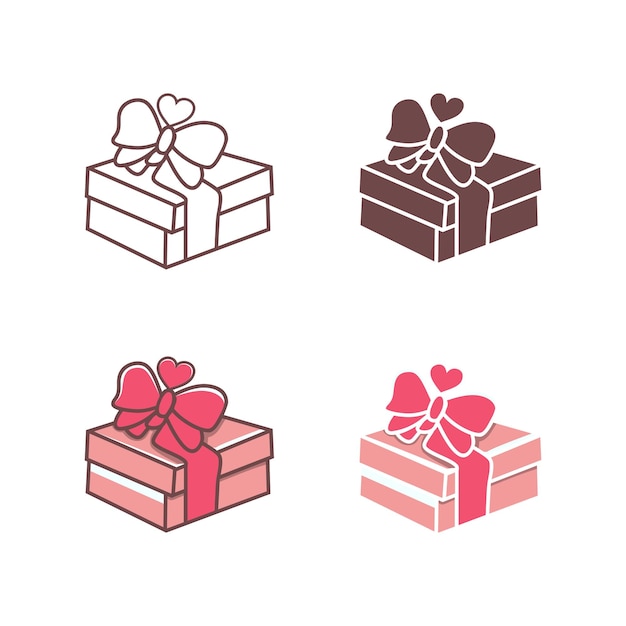 Vector vector handgetekende set geschenkkistjes met bogen verschillende stijlen voor pictogrammen stickers te drukken