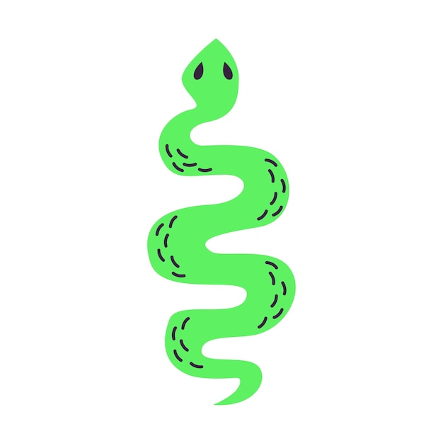 Vector vector handgetekende slang op witte achtergrond
