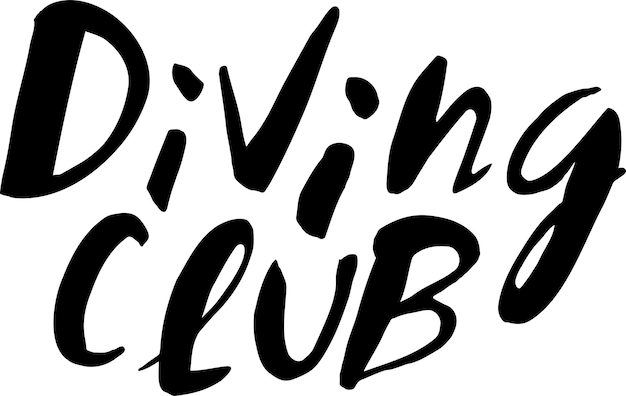 ベクトル 黒のカジュアルなスタイルで作られたベクター手書き碑文ダイビング クラブ