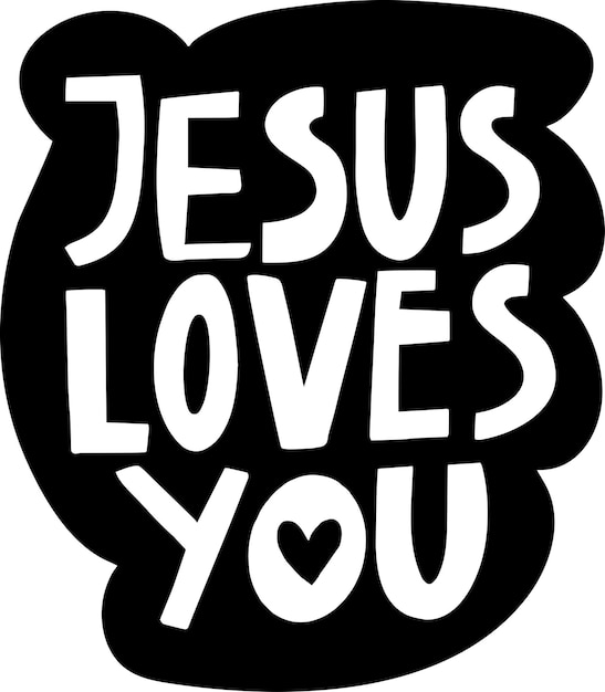 Vector vector handwritten inscription jesus loves you