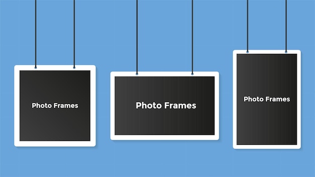 Vector of Hanging Photo Frames Good for photo frame template layout etc