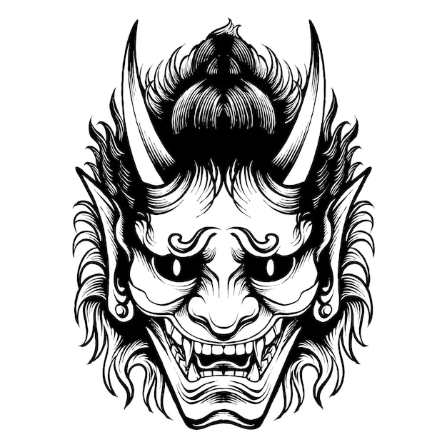 vector hannya devil japanese folklore illustration design