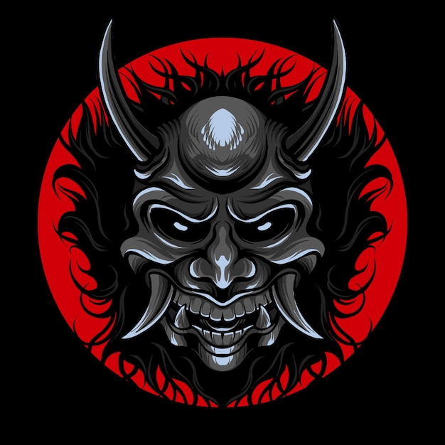 벡터 hannya 마스크 일본 문화