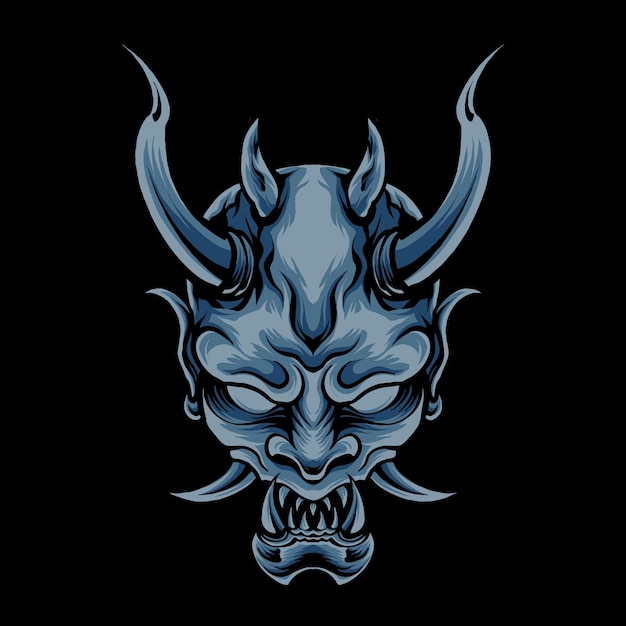 Vector hannya mask japanese illustration