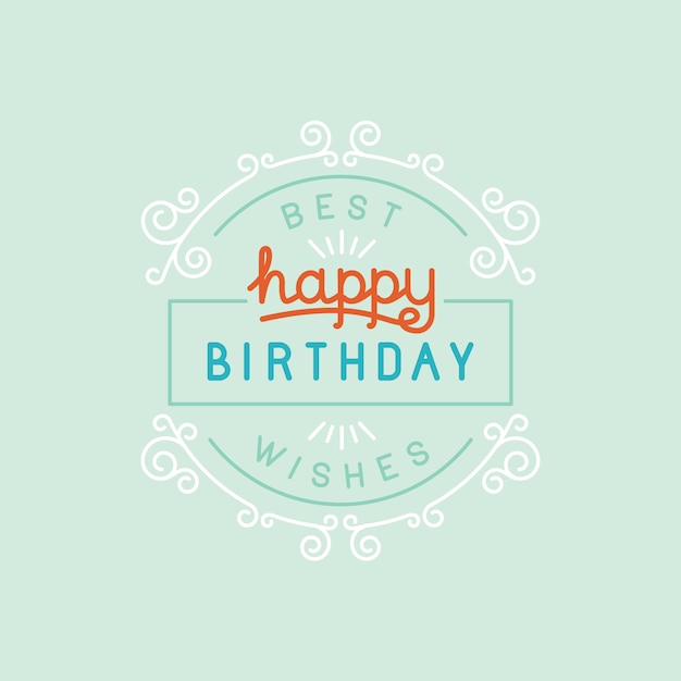 Vector happy birthday greeting card, best wishes