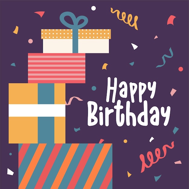 Vector Happy Birthday Post Illustration