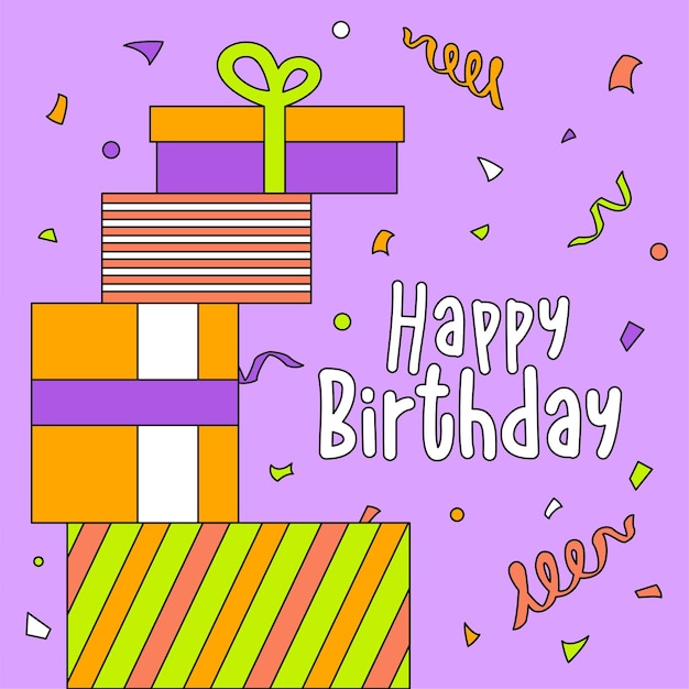 Vector Happy Birthday Post Illustration