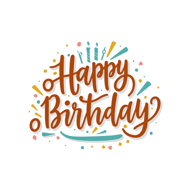 Vector vector happy birthday with white background