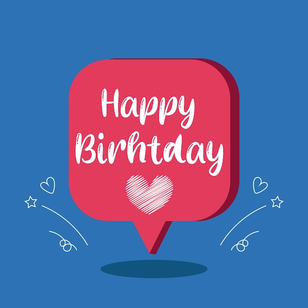 Vector happy birthday to you celebration chat design