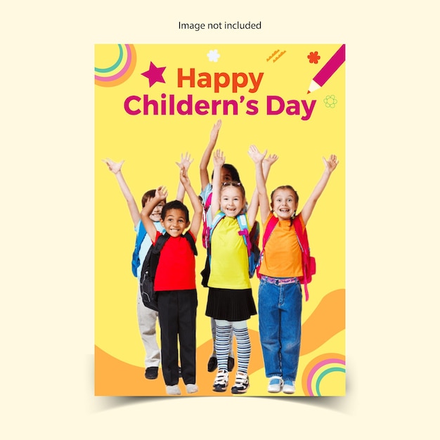vector happy childrens day vector for social media stories design template