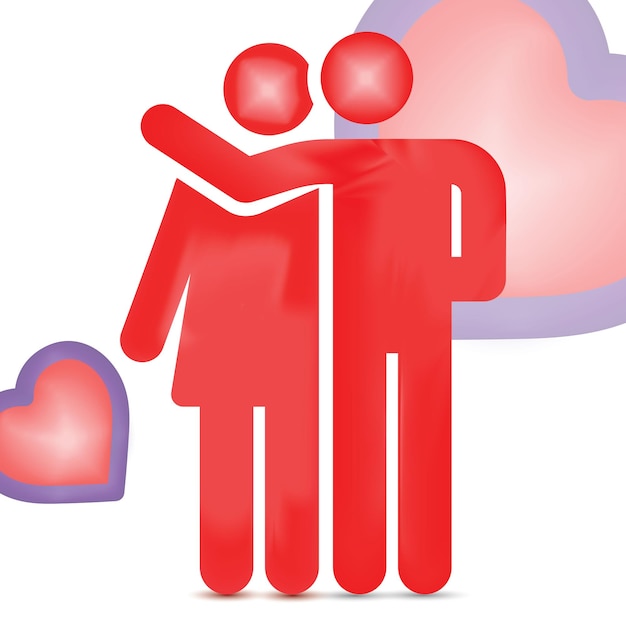 vector happy couple valentine day celebration icon