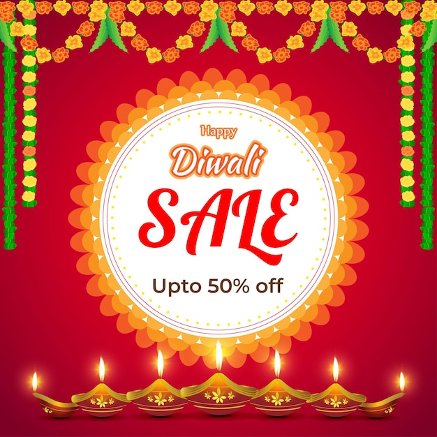 Vector Happy Diwali Festive Season Sale banner