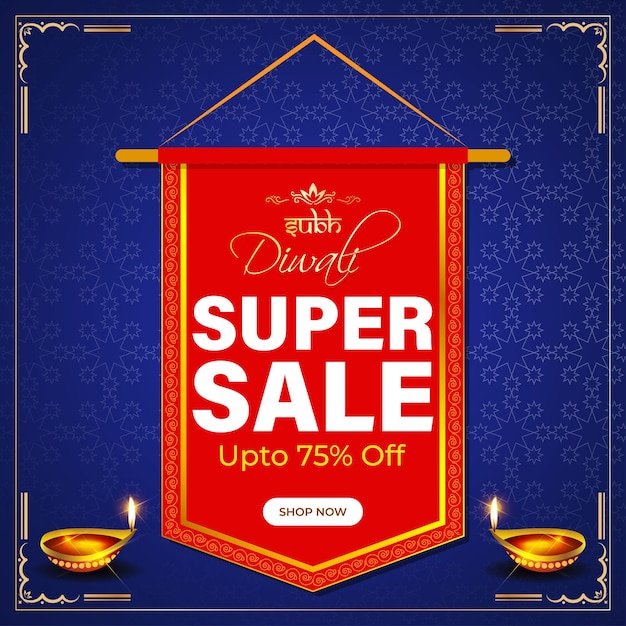 Vector Happy Diwali Festive Season Sale banner