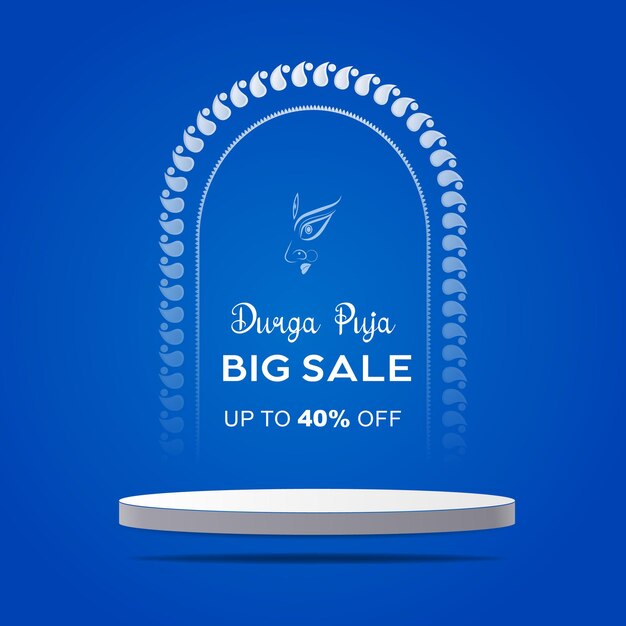 Vector happy durga puja social media post durga puja sale post maa Durga face durga puja poster