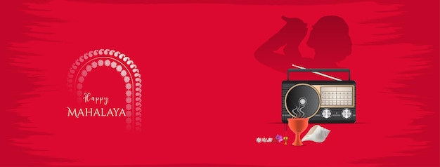 vector happy durga puja social media post hindu festival durga puja mahalaya post maa durga face