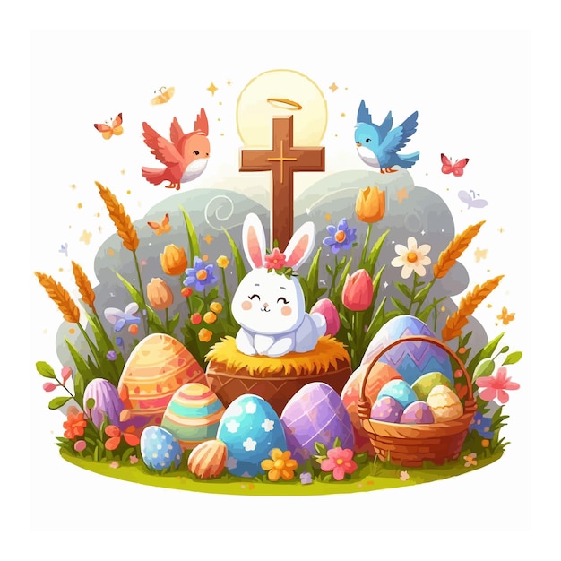 Vettore vettore buon giorno di pasqua