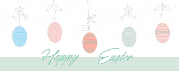 Vector vector happy easter pattern eggs background isolated vector hand drawn happy easter greeting card