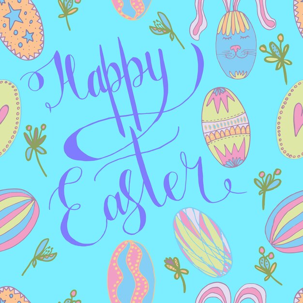 Vector happy easter seamless pattern