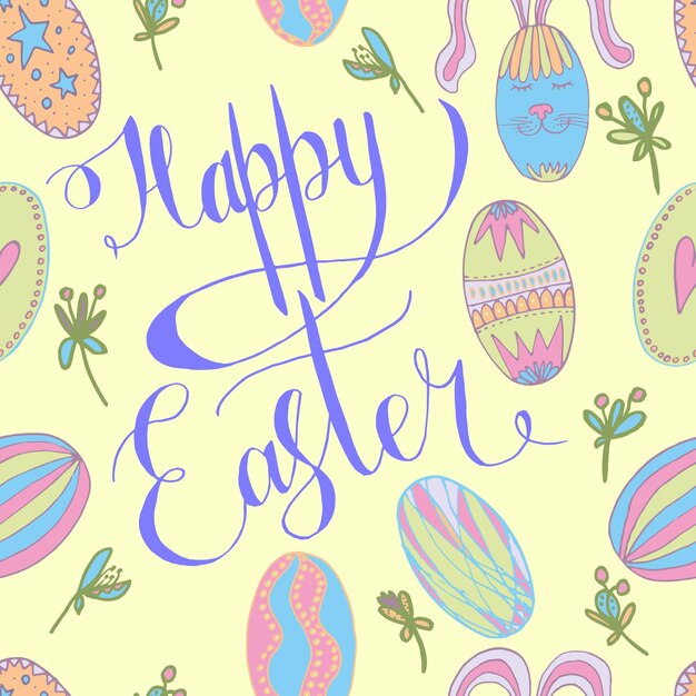 Vector happy easter seamless pattern