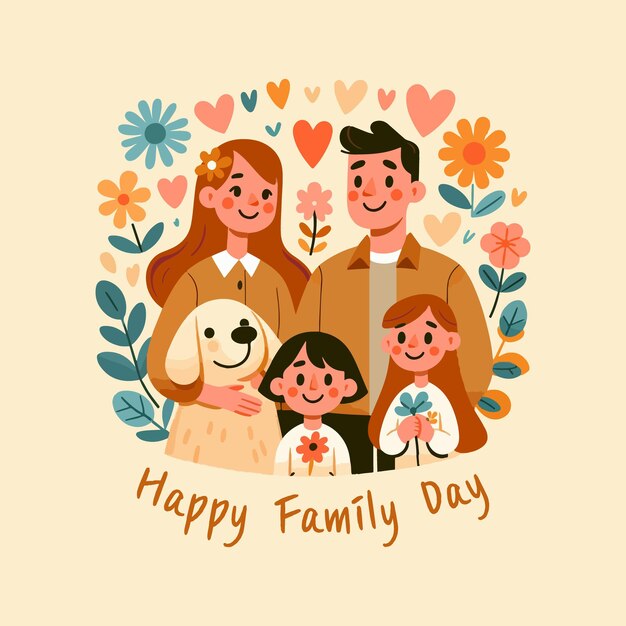 Vector vector happy family day illustration flat design