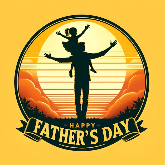 Vector happy fathers day silhouette