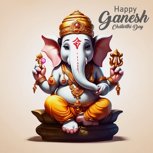 Vector happy ganesh chaturthi illustration social media template