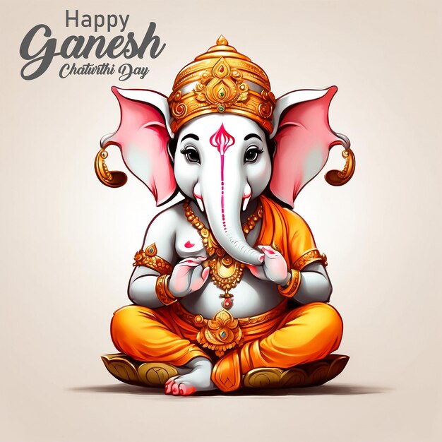 Vector happy ganesh chaturthi illustration social media template