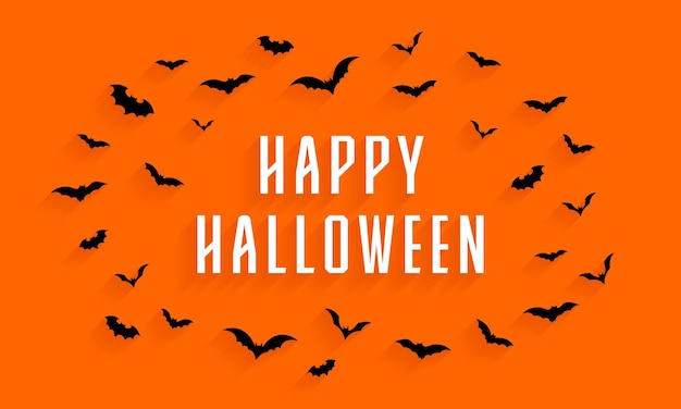オレンジ色の背景のベクトル ハッピー・ハロウィーン・セレブレーション