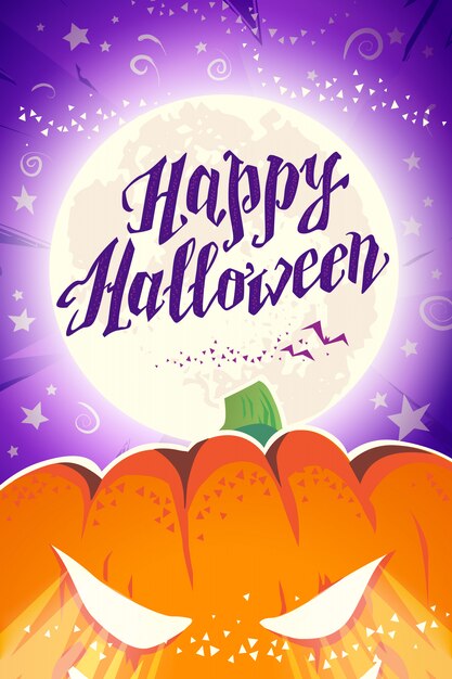 Vector Happy Halloween congratulation card.