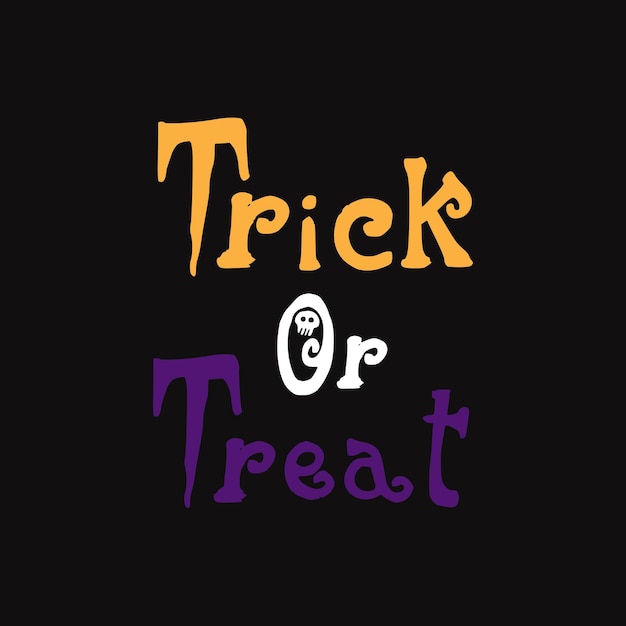 Vector vector happy halloween trick or treat text