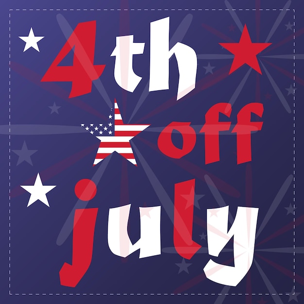 Vector happy independence day 4th of july celebration typography and national holiday banner design