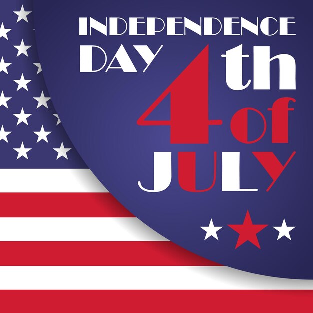 Вектор Векторная типография с днем независимости 4 июля и дизайн баннера национального праздника