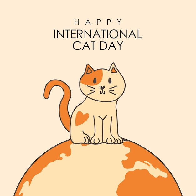 Vector happy international cat day poster template