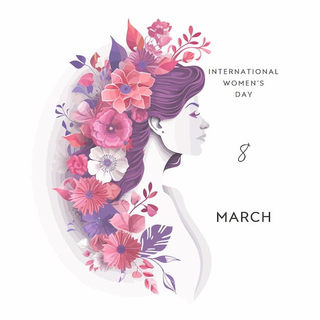 Vector happy international womens day Floral design