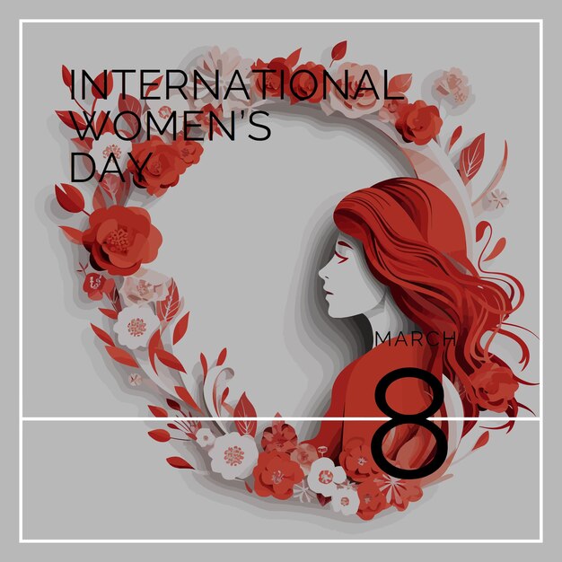 Vector happy international womens day floral design