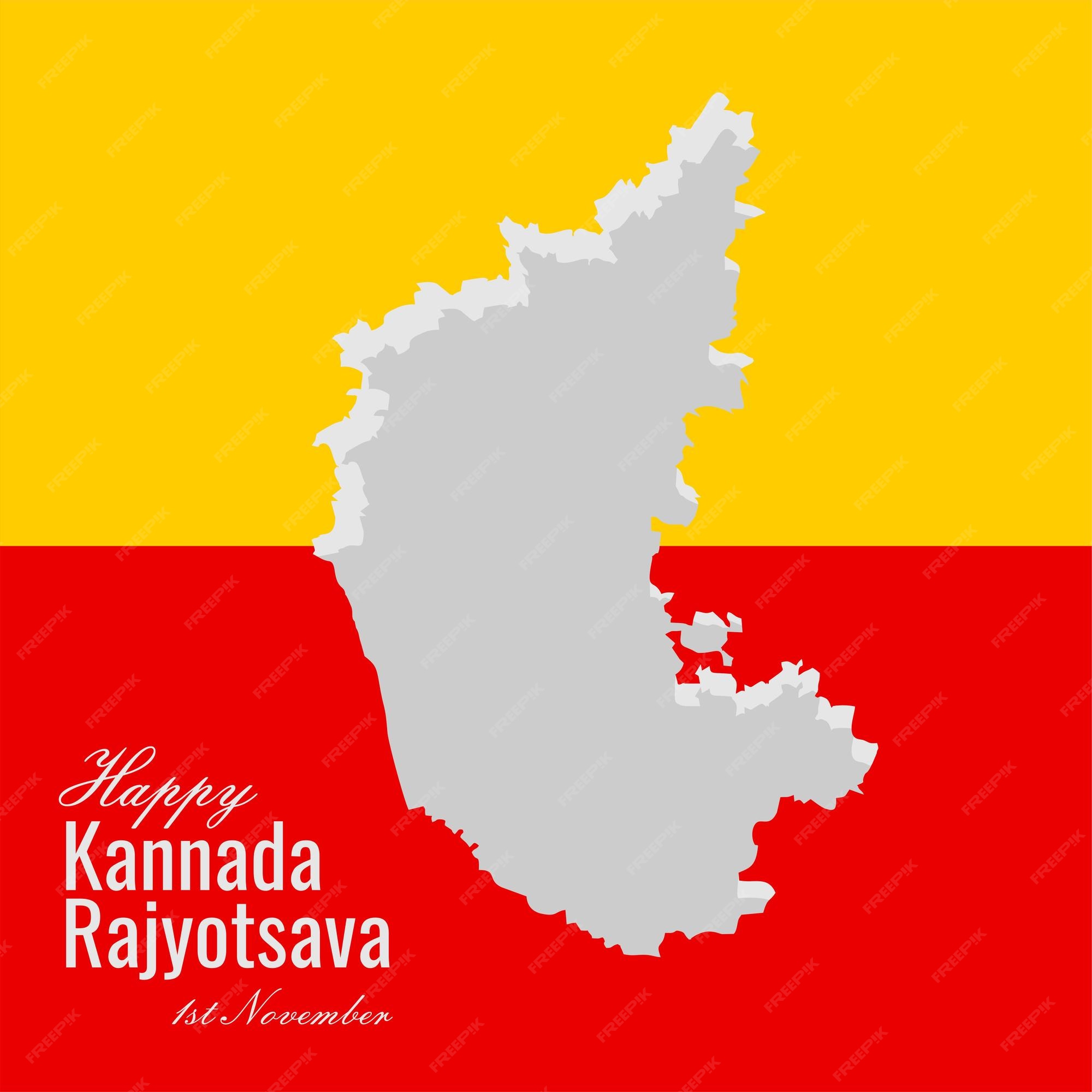 Premium Vector | Vector happy kannada rajyotsava poster design