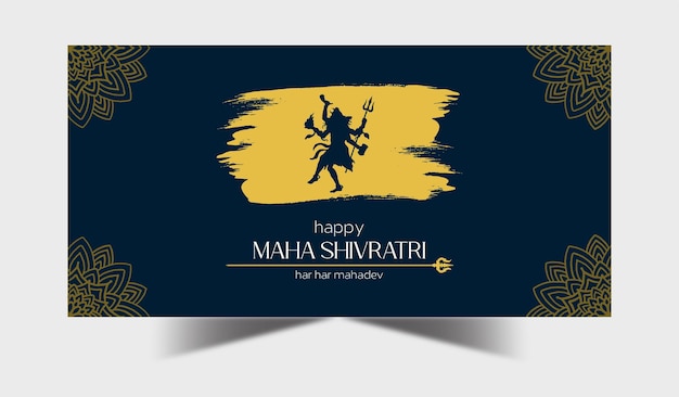 Vector happy maha shivratri banner hindoe festival social media post happyfestival viering