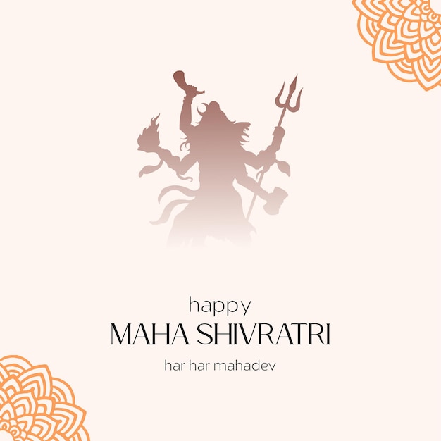 Vector happy maha shivratri Hindu festival social media post happy maha shivratri festival