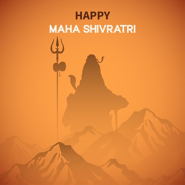 Vector happy maha shivratri Hindu festival social media post silhouette of lord shiva for Maha