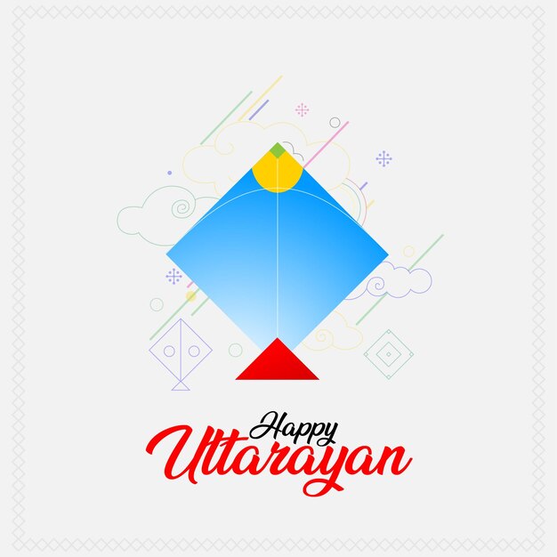 vector happy makar sankranti festival with kites