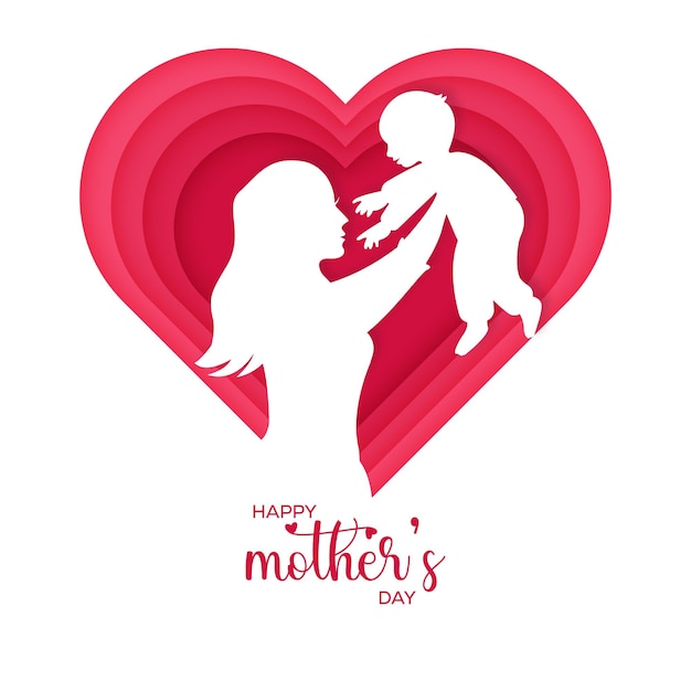Vector Happy Mother's day heart lovely background