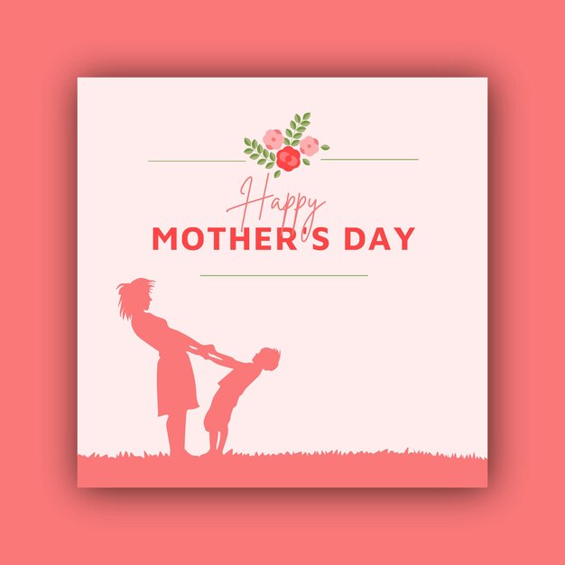Вектор Вектор счастливого дня матери событие пост с матерью и ребенком