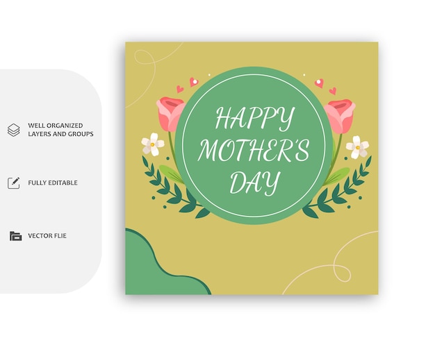 Vector vector happy mothers day social media instagram post template