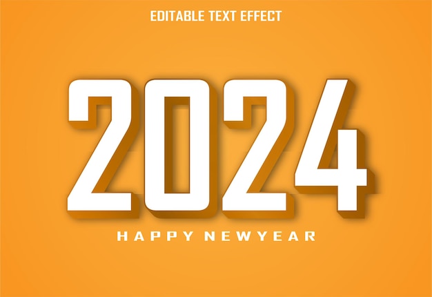Vector happy new year 2024 3d bewerkbare tekst effect ontwerp