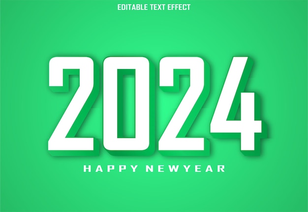 Vector vector happy new year 2024 3d editable text effect design