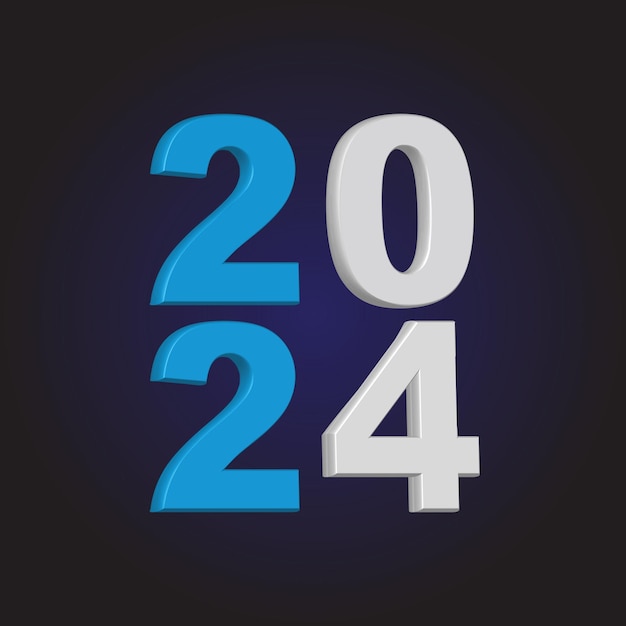 터 새해 축하 2024 3D 모던 미니멀 배경 디자인