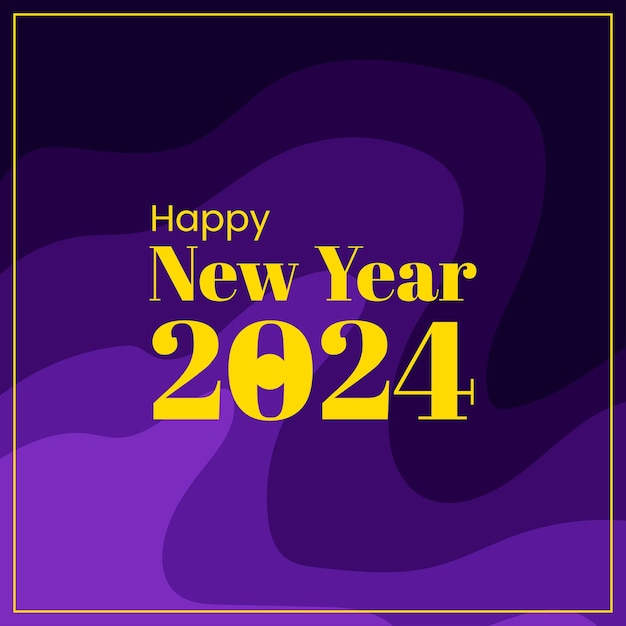 Vector happy new year 2024 abstract background flat design