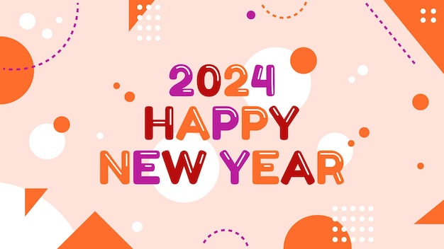Vector Happy New Year 2024 Banner